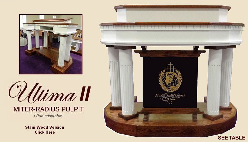 Image of a custom pulpit by Summit Seating the The Ultima II Custom Pulpit