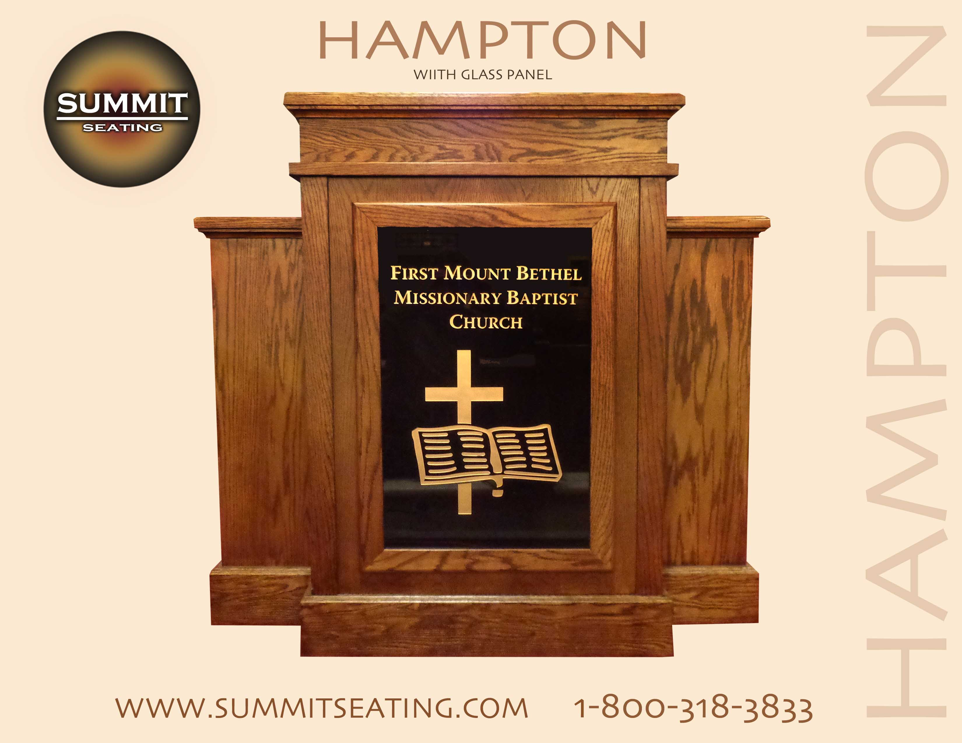 Hampton pulpit w/glass insert
